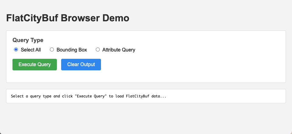 HTML to interact with FlatCityBuf over HTTP